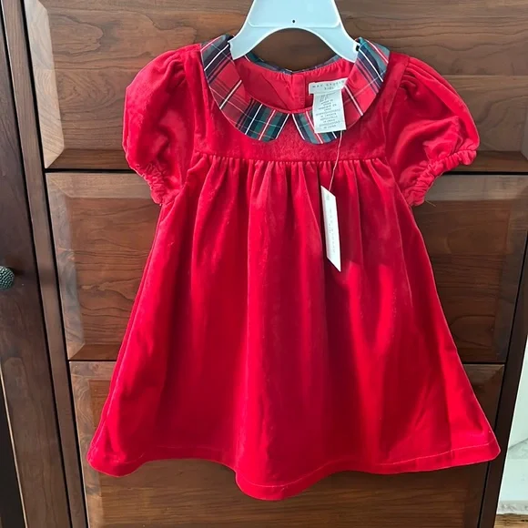 strapless open back dress Bella Bliss Girls Red Corduroy Dress 24 Months main image 1